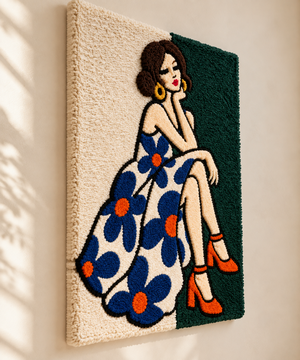 Blue Daisy Daydream — angled relief view