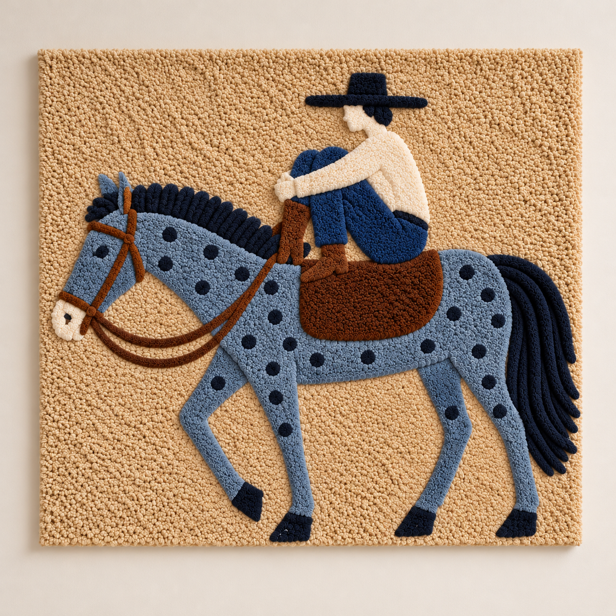 Blue Dappled Rider by Hewn Earth Studio — front product view [product-light]