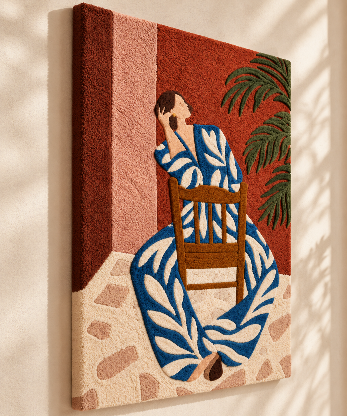 Blue Dress Reverie by Hewn Earth Studio — angled relief view