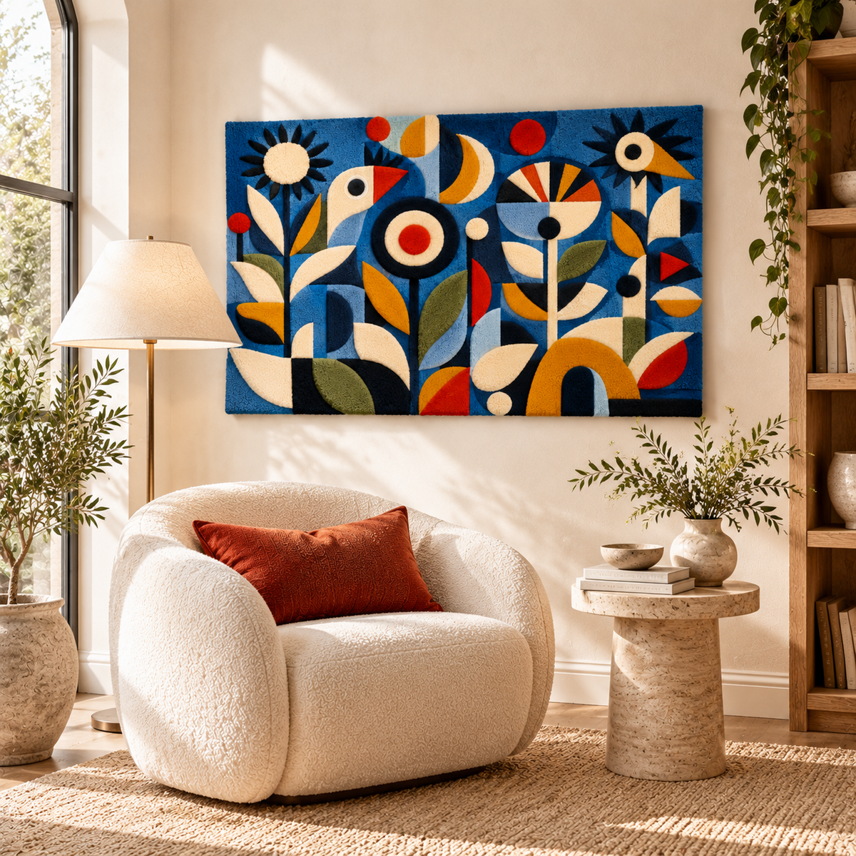 Blue Garden Birds by Hewn Earth Studio — room setting