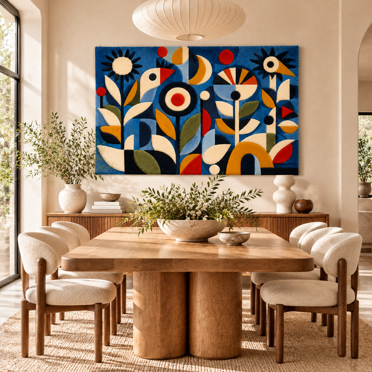 Blue Garden Birds by Hewn Earth Studio — room setting