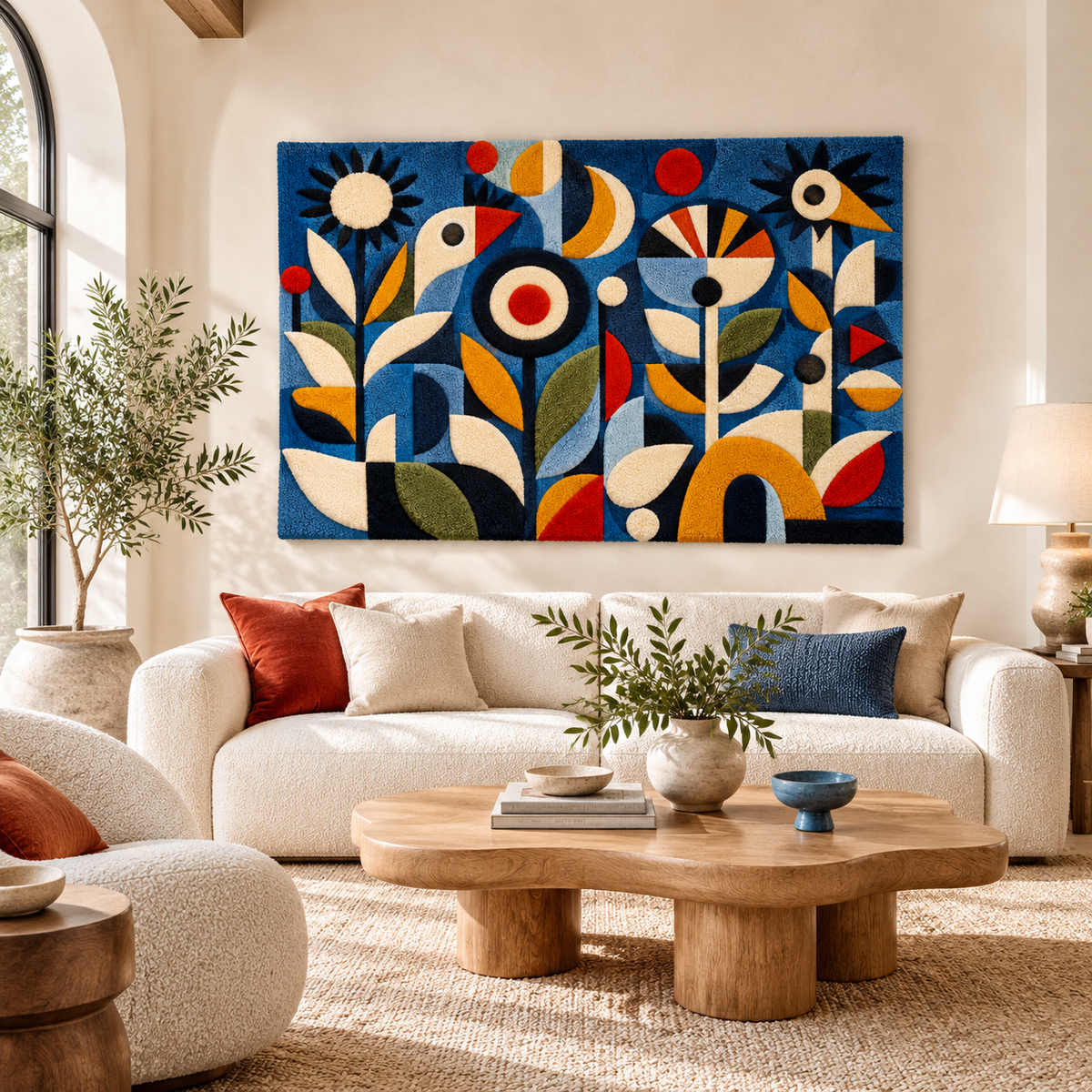 Blue Garden Birds by Hewn Earth Studio — room setting