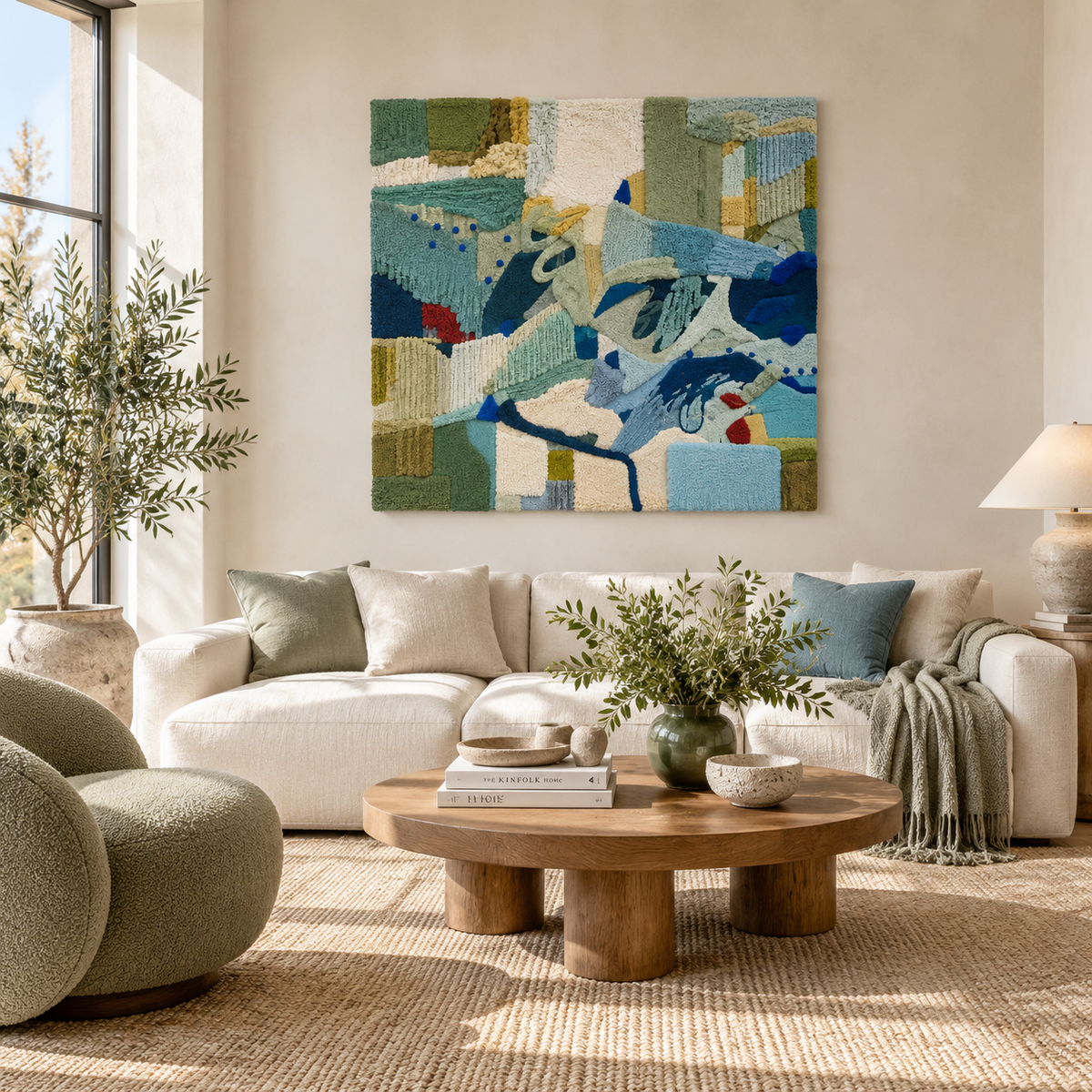 Blue Green Fragments — front-facing room scene