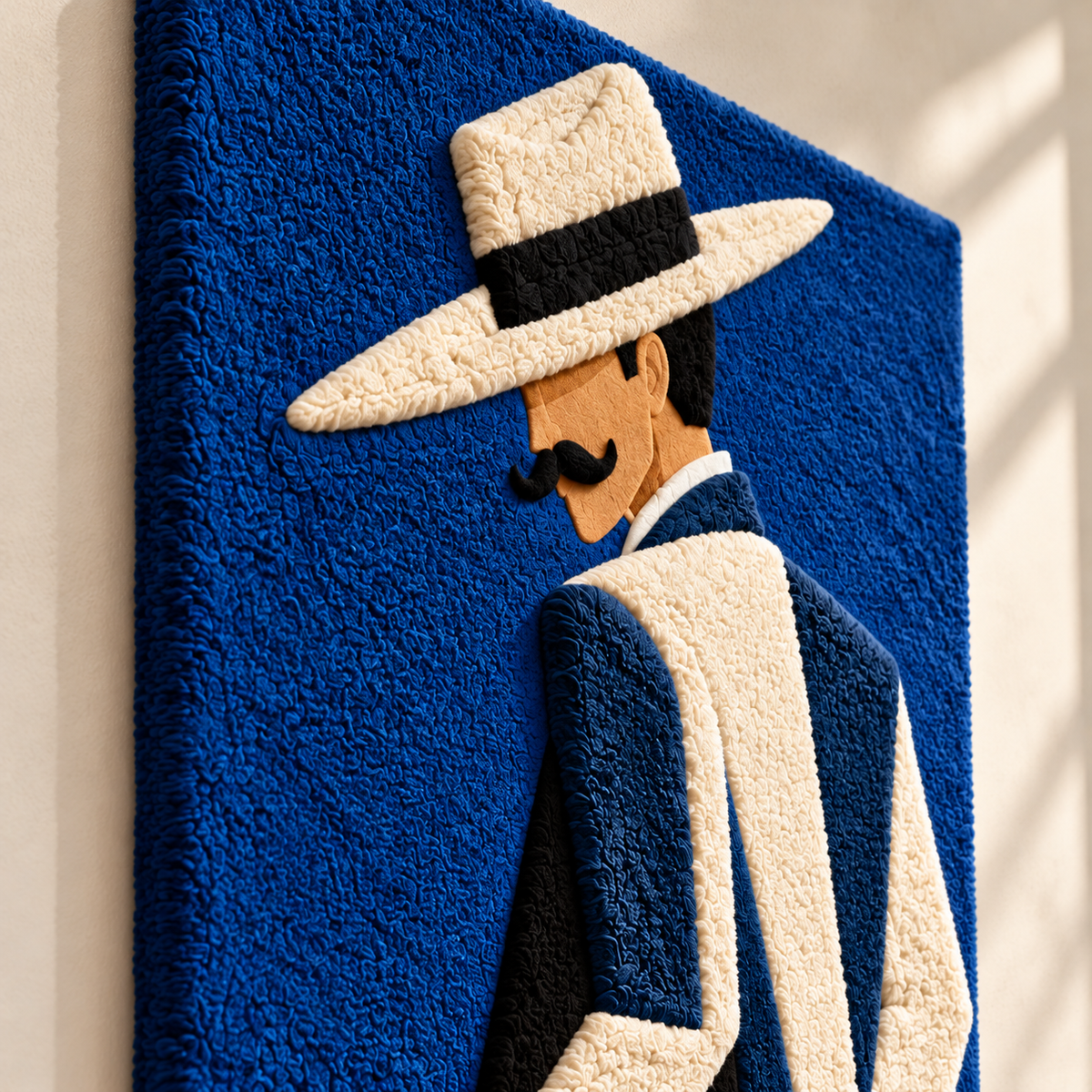 Blue Hatted Gentleman by Hewn Earth Studio — angled relief view