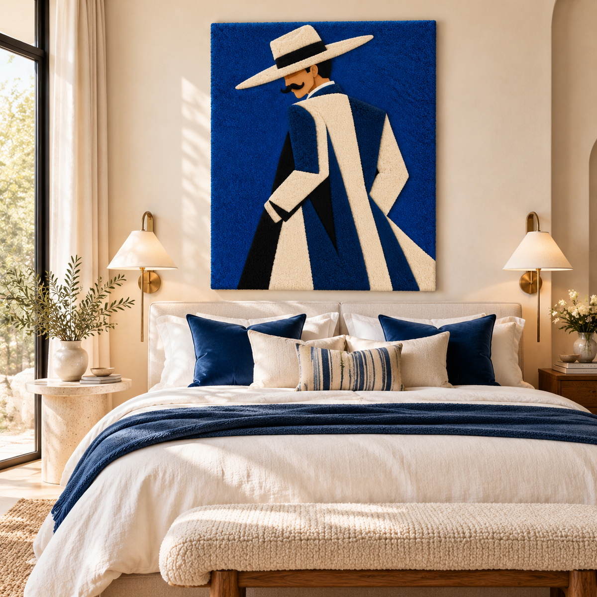 Blue Hatted Gentleman by Hewn Earth Studio — room setting