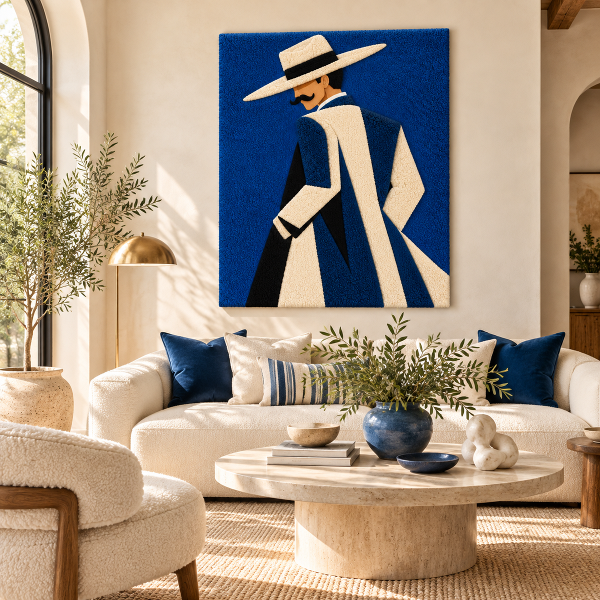 Blue Hatted Gentleman by Hewn Earth Studio — room setting