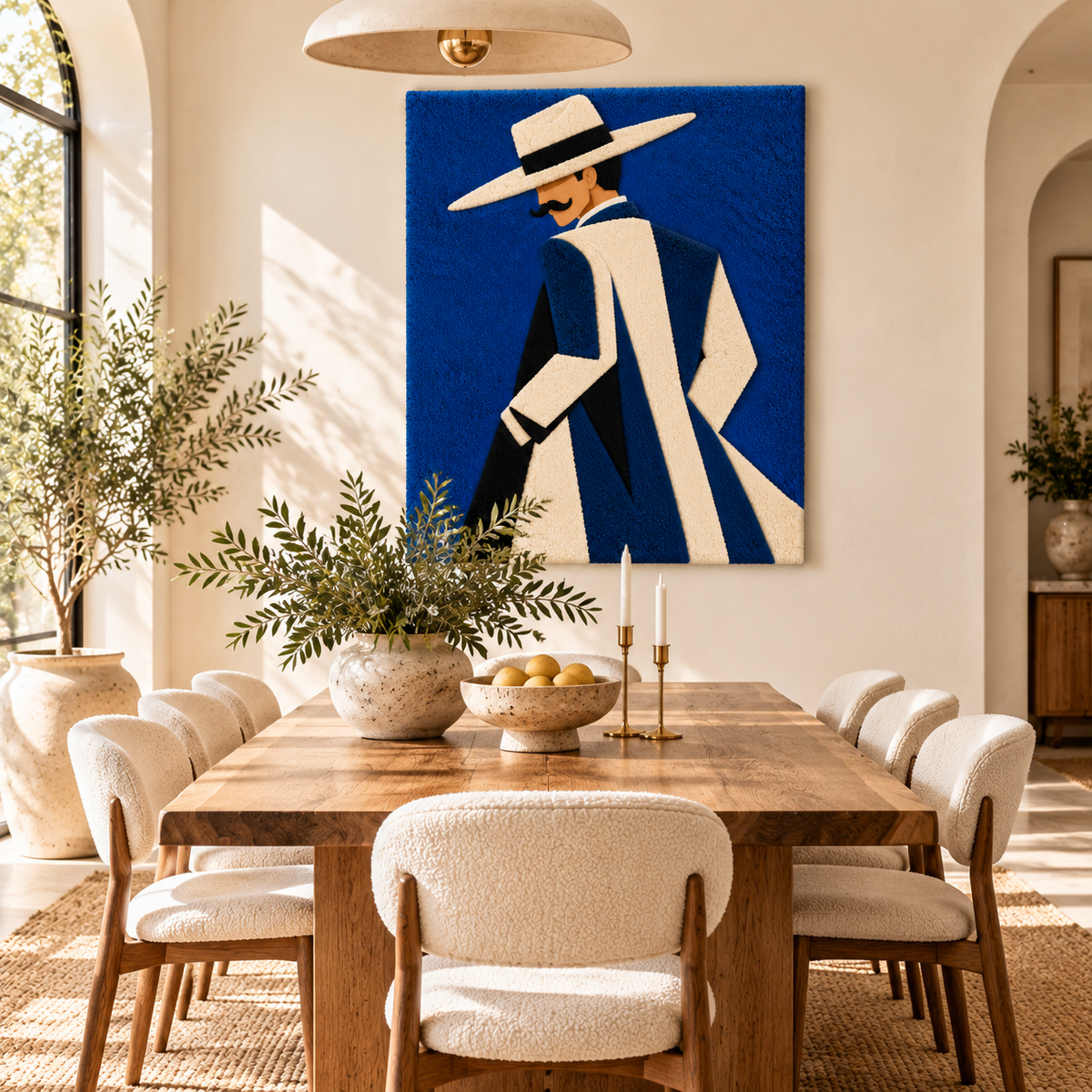 Blue Hatted Gentleman by Hewn Earth Studio — room setting