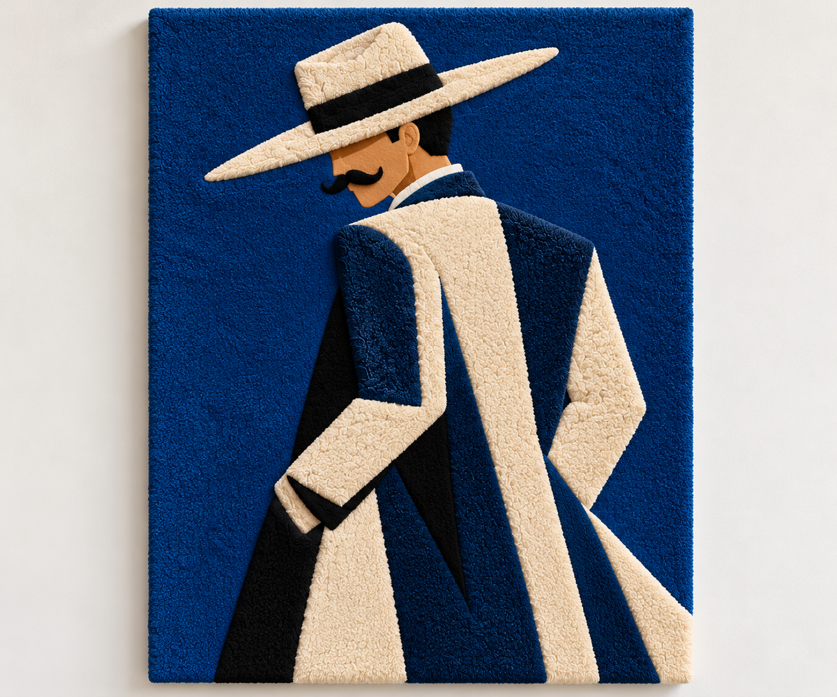 Blue Hatted Gentleman by Hewn Earth Studio — additional product view