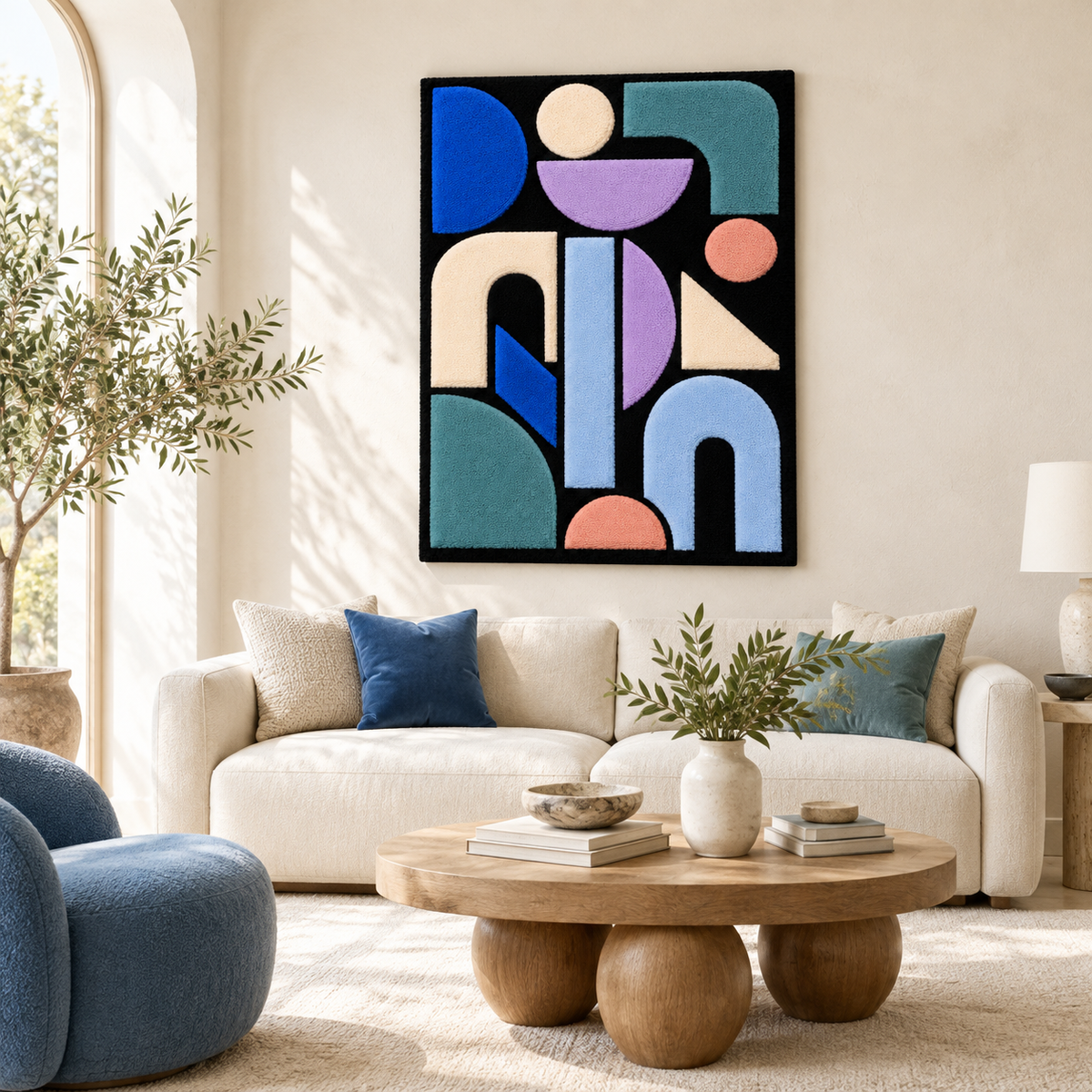 Blue Hour Geometry — front-facing room scene [room-front]