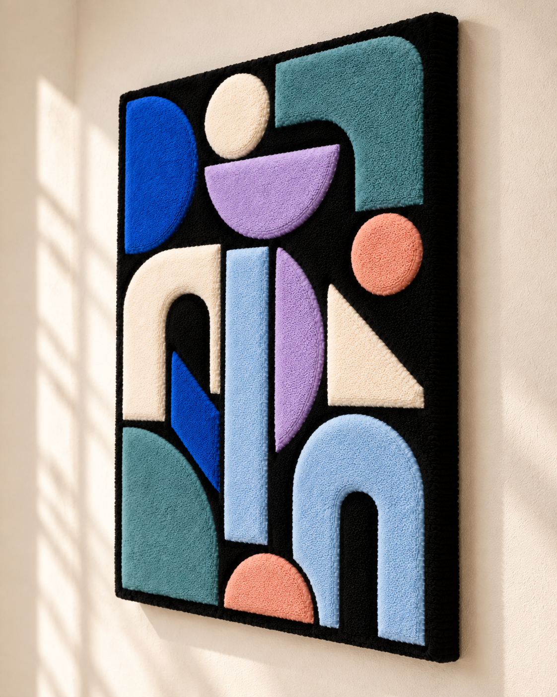 Blue Hour Geometry — angled relief view