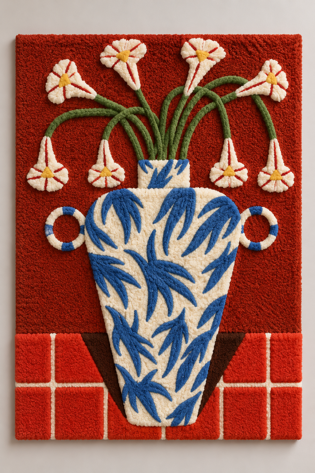 Blue Leaf Vase with Bellflowers by Hewn Earth Studio — additional product view