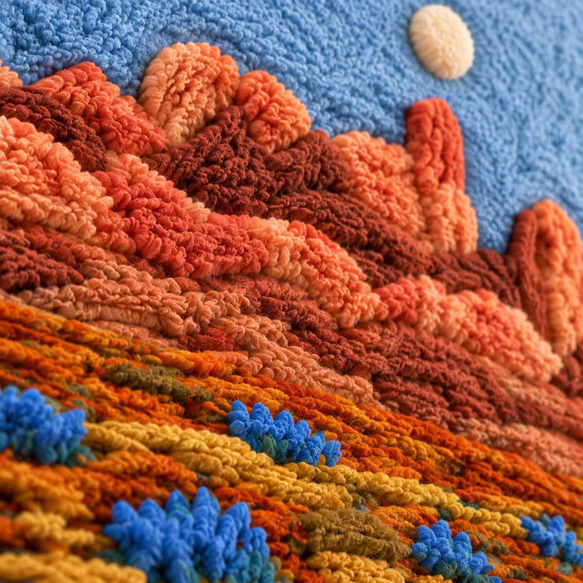 Blue Sage Mesa — tufted wool texture detail