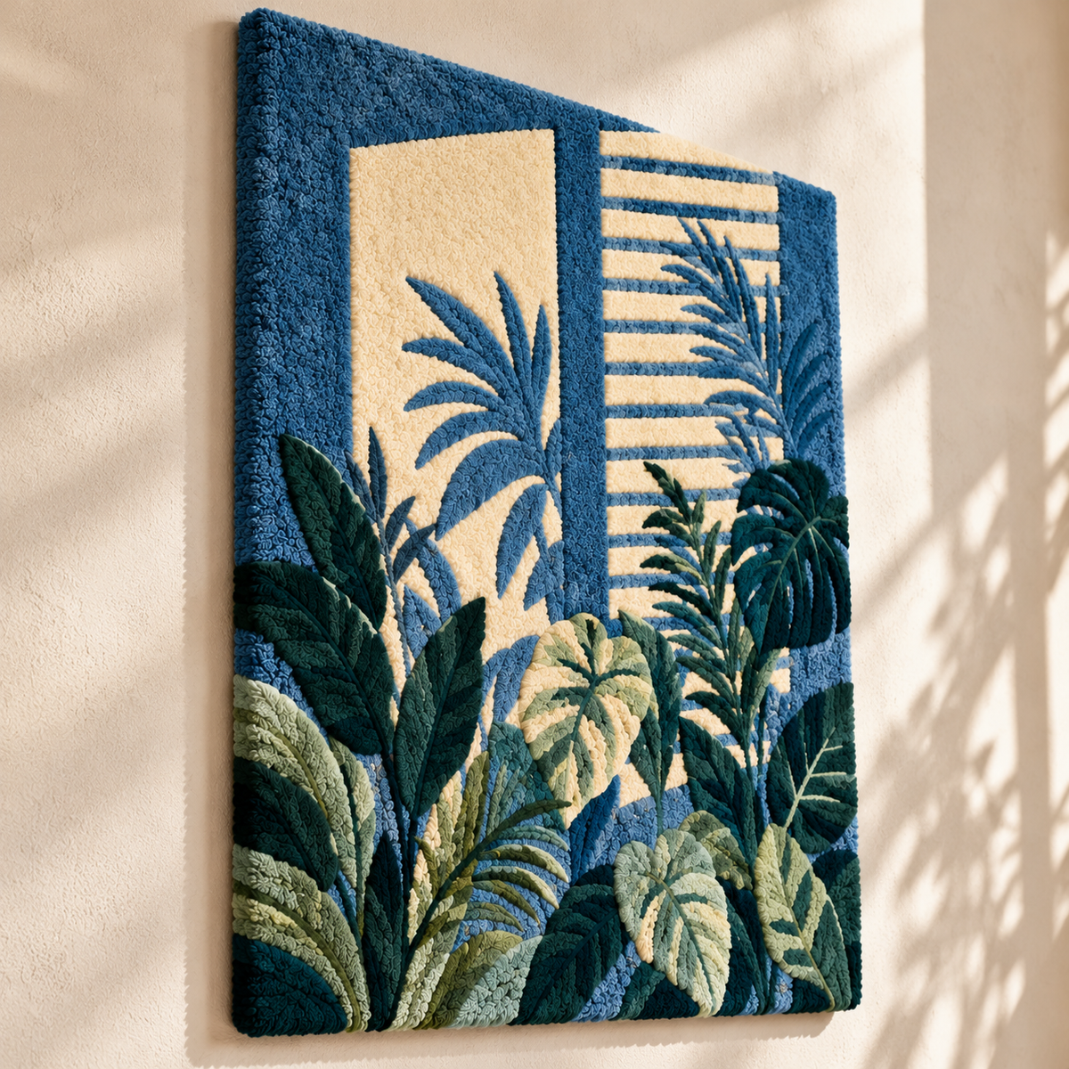 Blue Shutter Jungle by Hewn Earth Studio — angled relief view