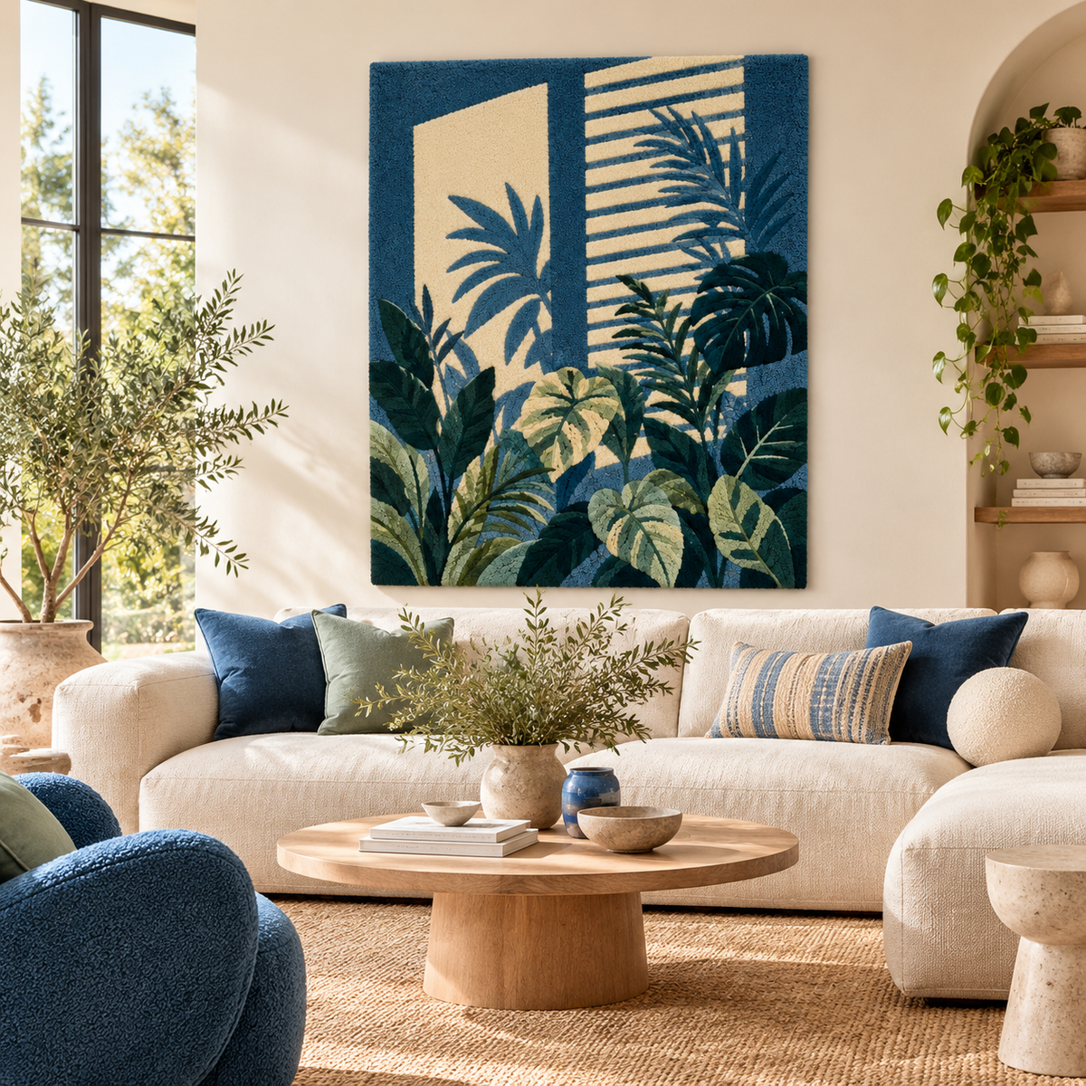 Blue Shutter Jungle by Hewn Earth Studio — room setting