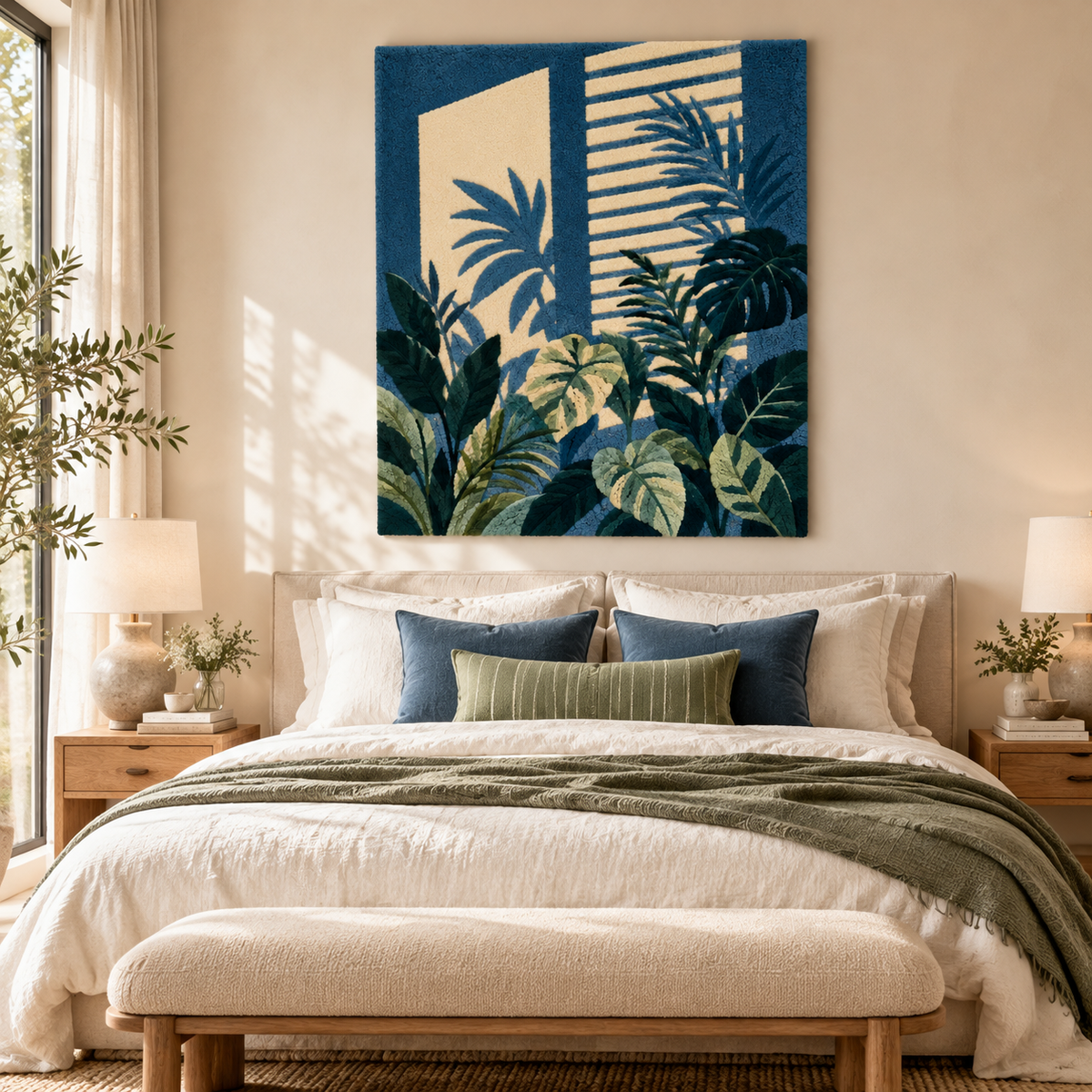 Blue Shutter Jungle by Hewn Earth Studio — room setting
