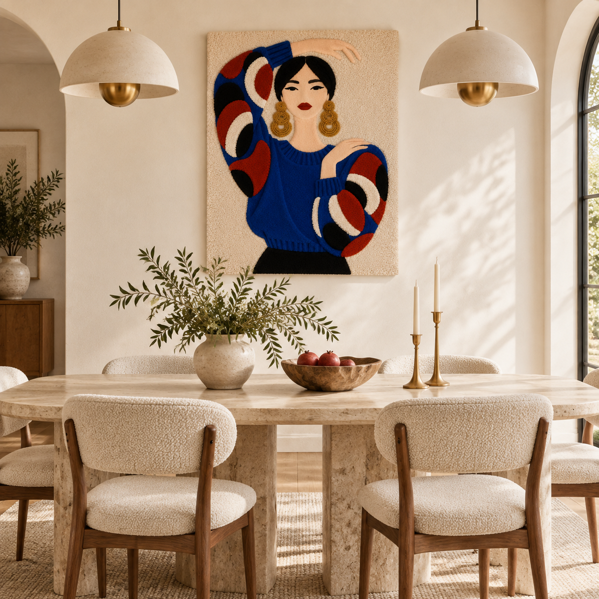 Blue Sweater Dancing Pose — room setting