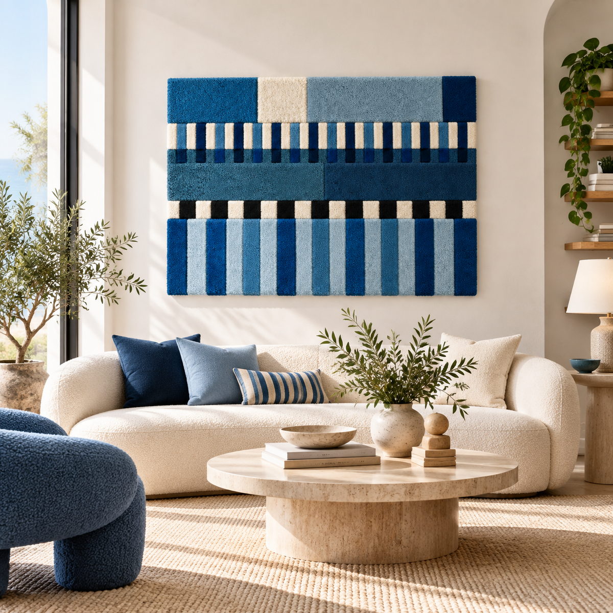 Blue Syncopation in Stripes — front-facing room scene [room-front]