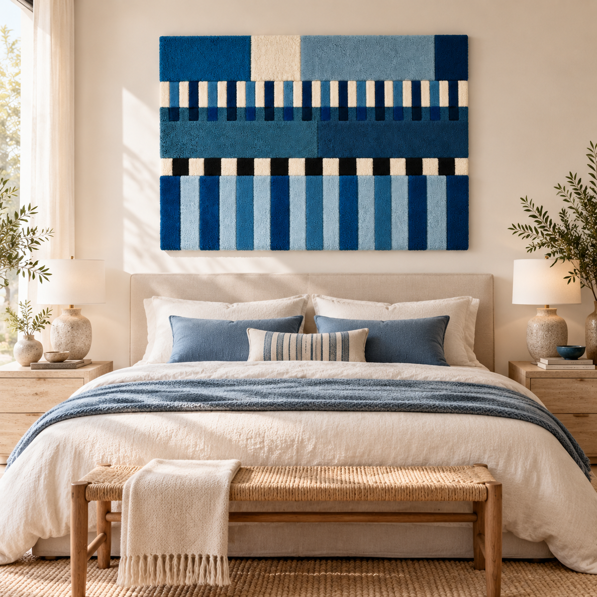 Blue Syncopation in Stripes — front-facing room scene [room-front]