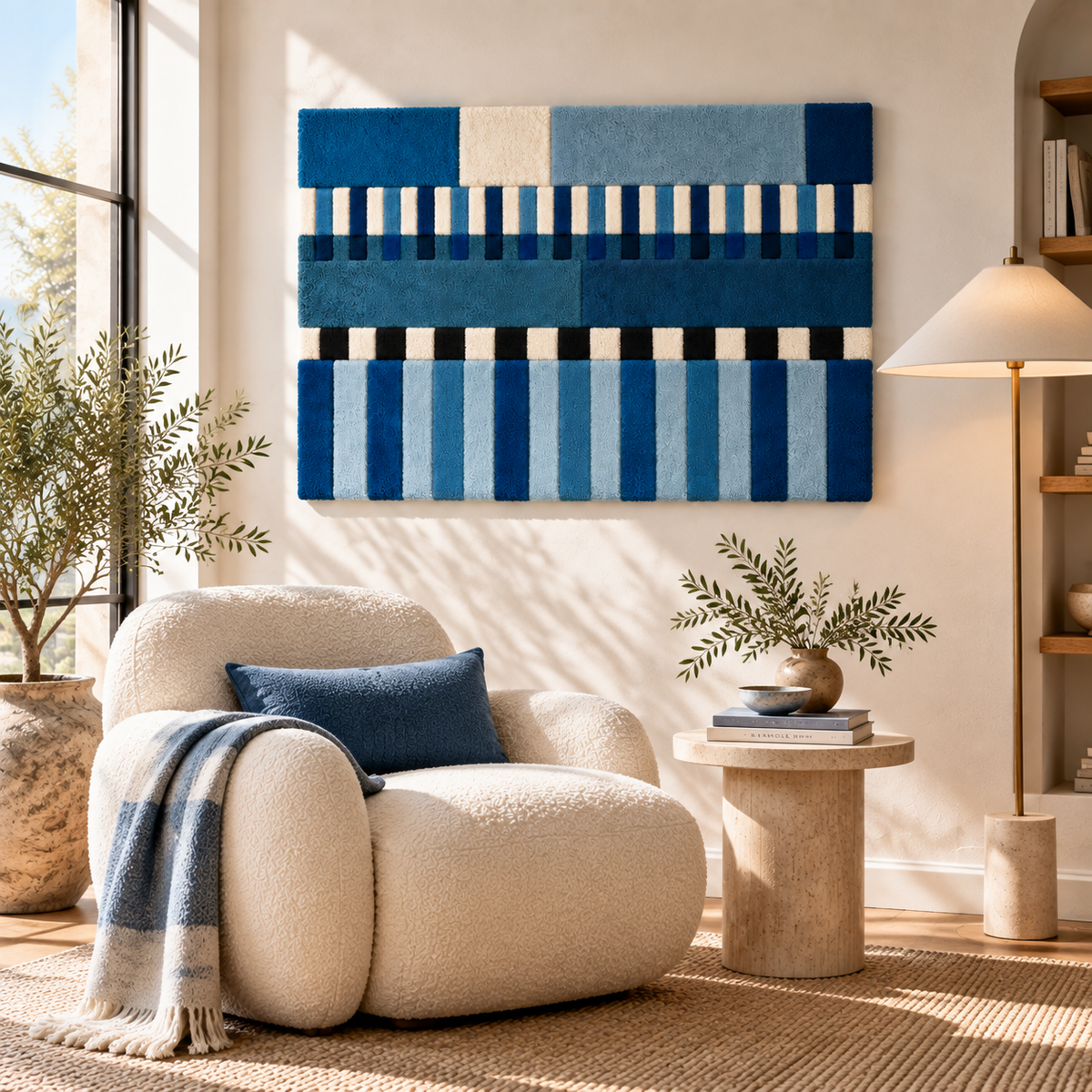 Blue Syncopation in Stripes — front-facing room scene [room-front]