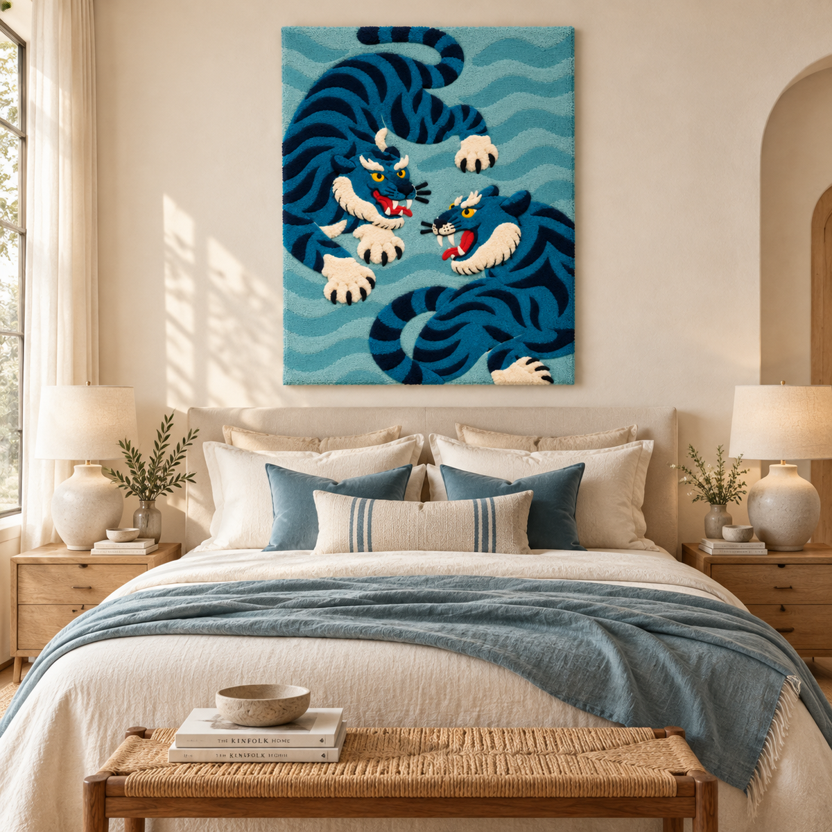 Blue Tigers in Motion — room setting 1