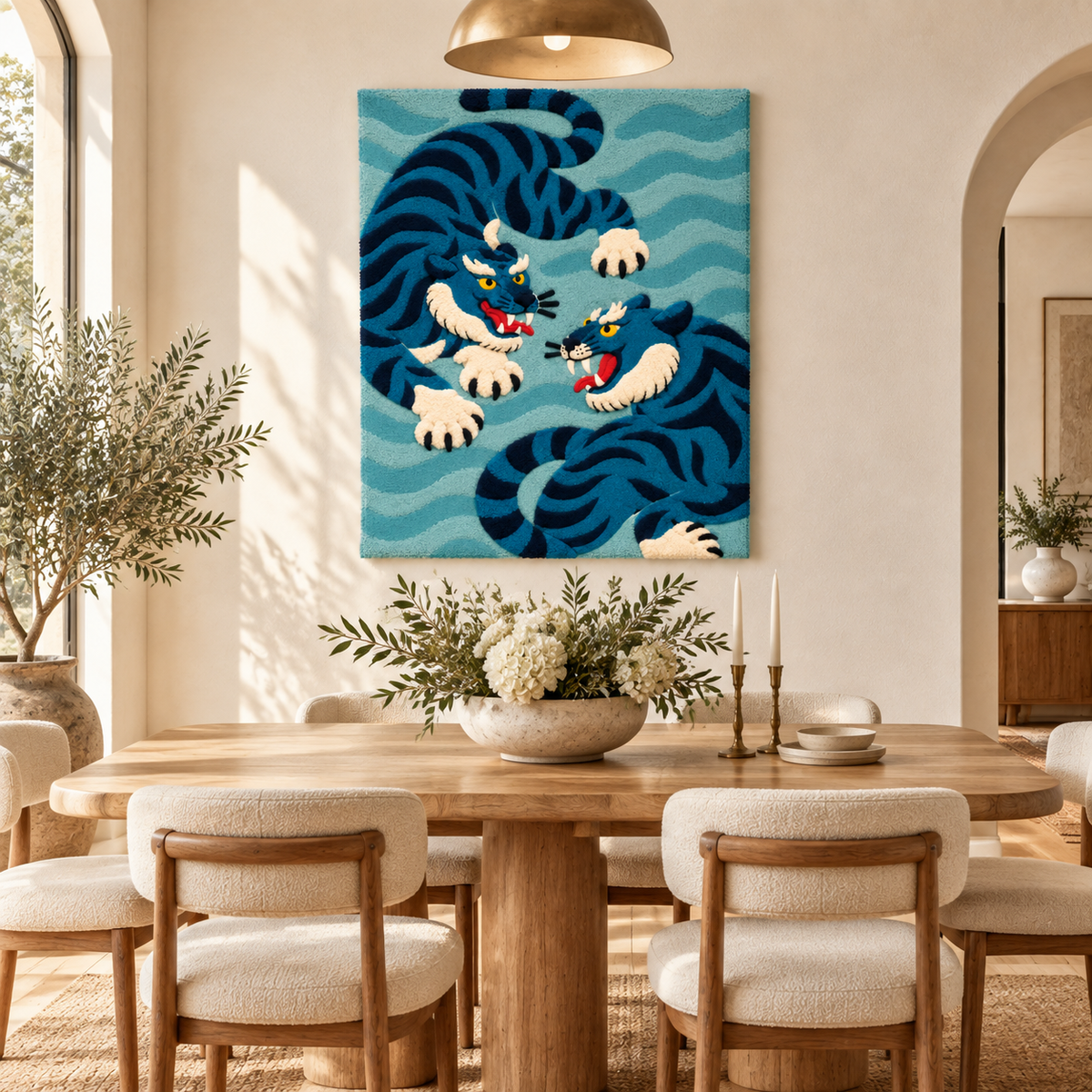 Blue Tigers in Motion — room setting 2