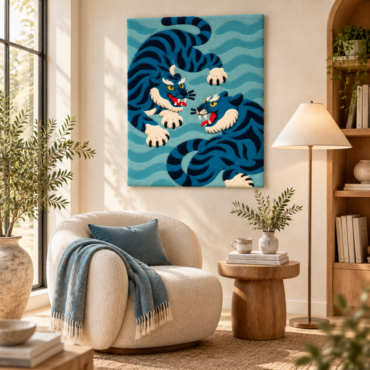 Blue Tigers in Motion — room setting 3