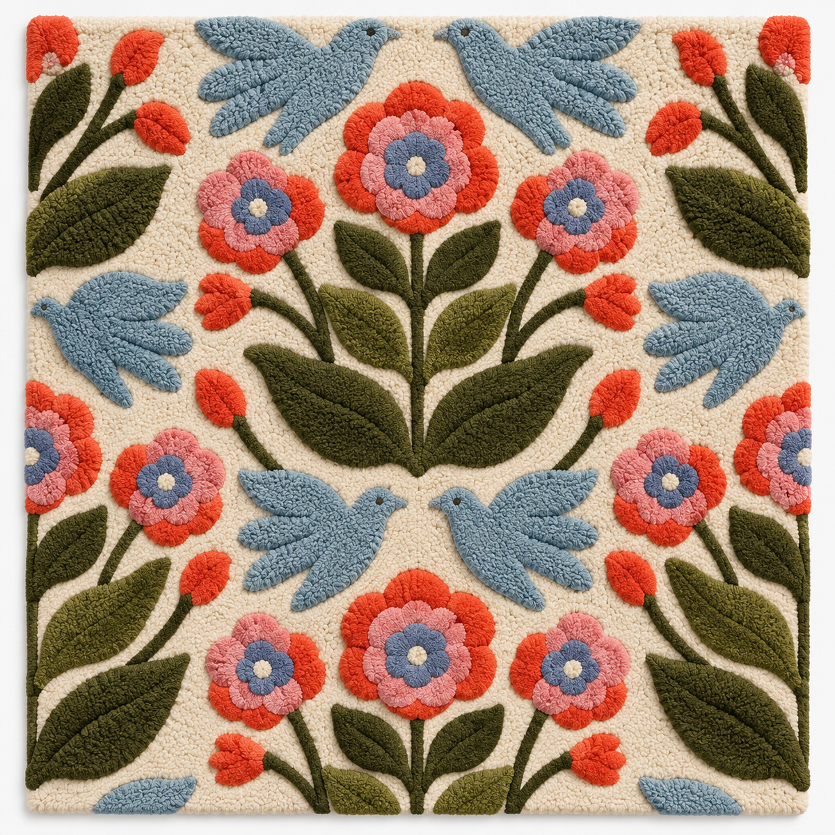 Hewn Earth Bluebird Coral Garland wall art featuring a colorful coral design with a bluebird, perfect for home decor.