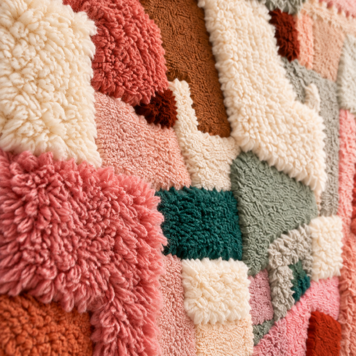 Blush City Fragments — tufted wool texture detail