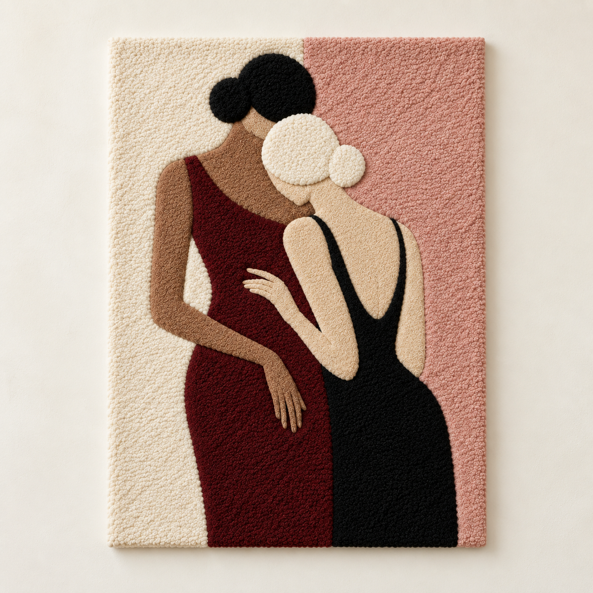 Hewn Earth Blush Evening Gentle Companions wall art featuring soft blush tones and abstract floral design on a light background.