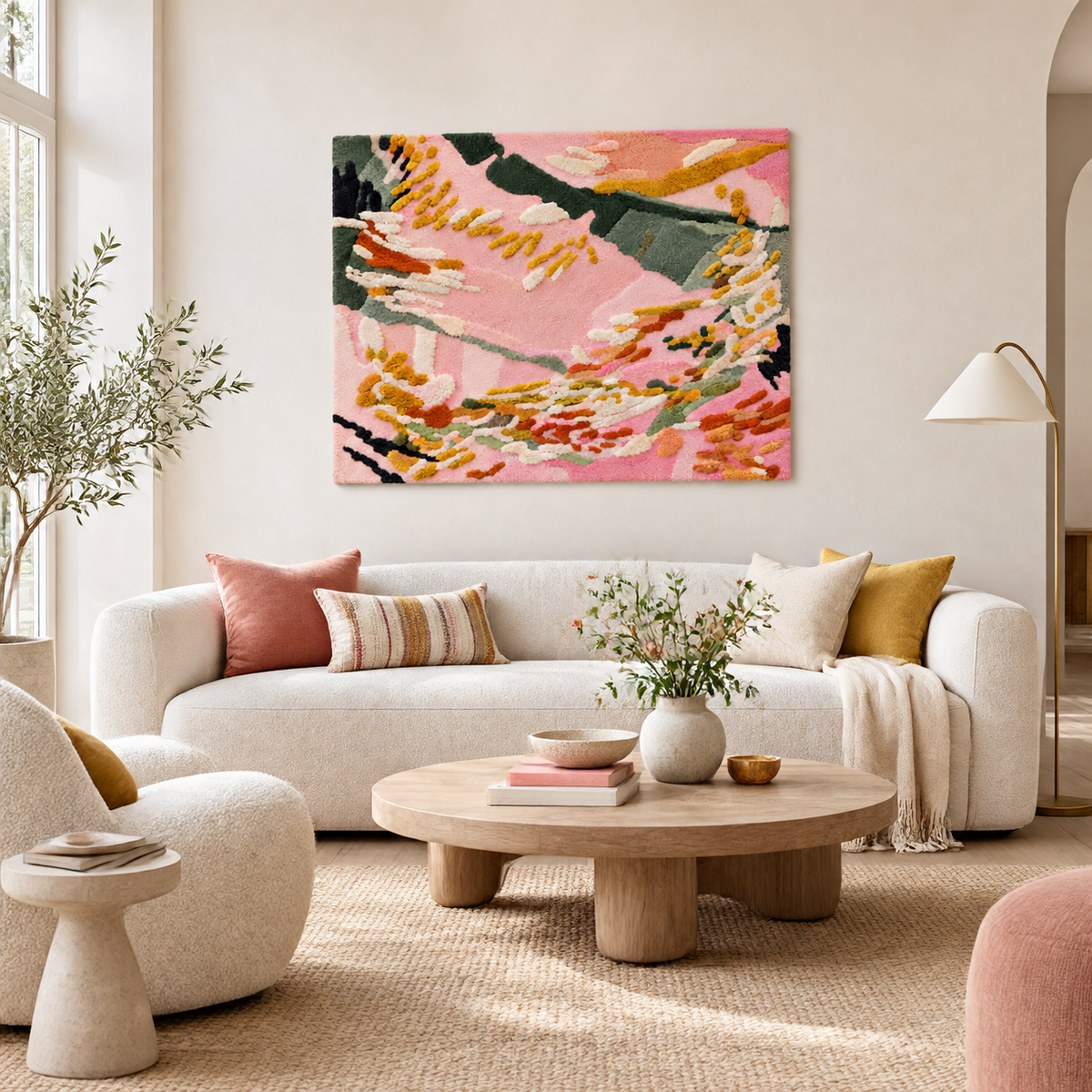 Blush Golden Current — front-facing room scene