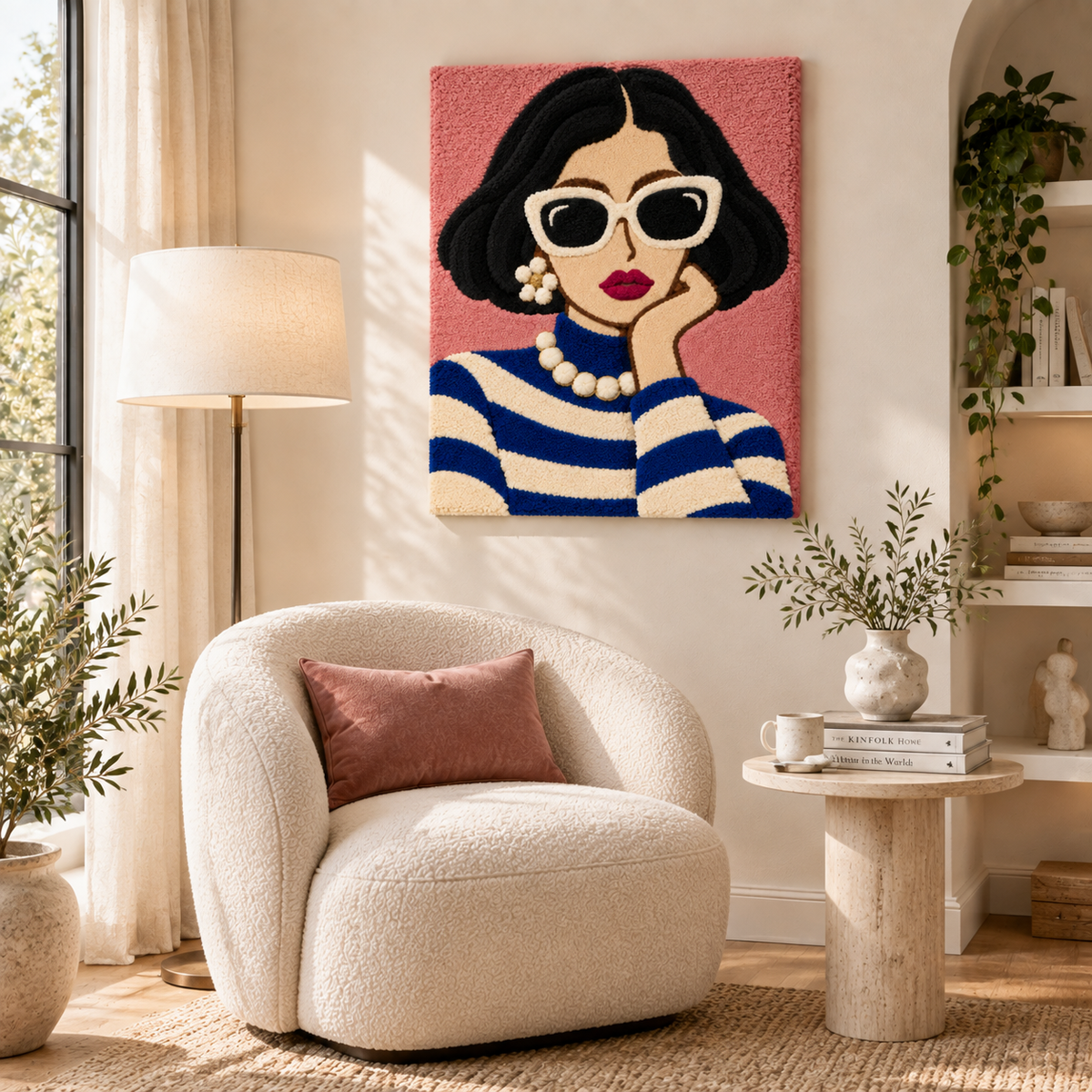 Breton Stripes and Blush — room setting