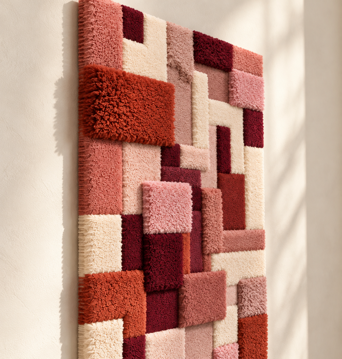 Brick and Rose Grid — angled relief view
