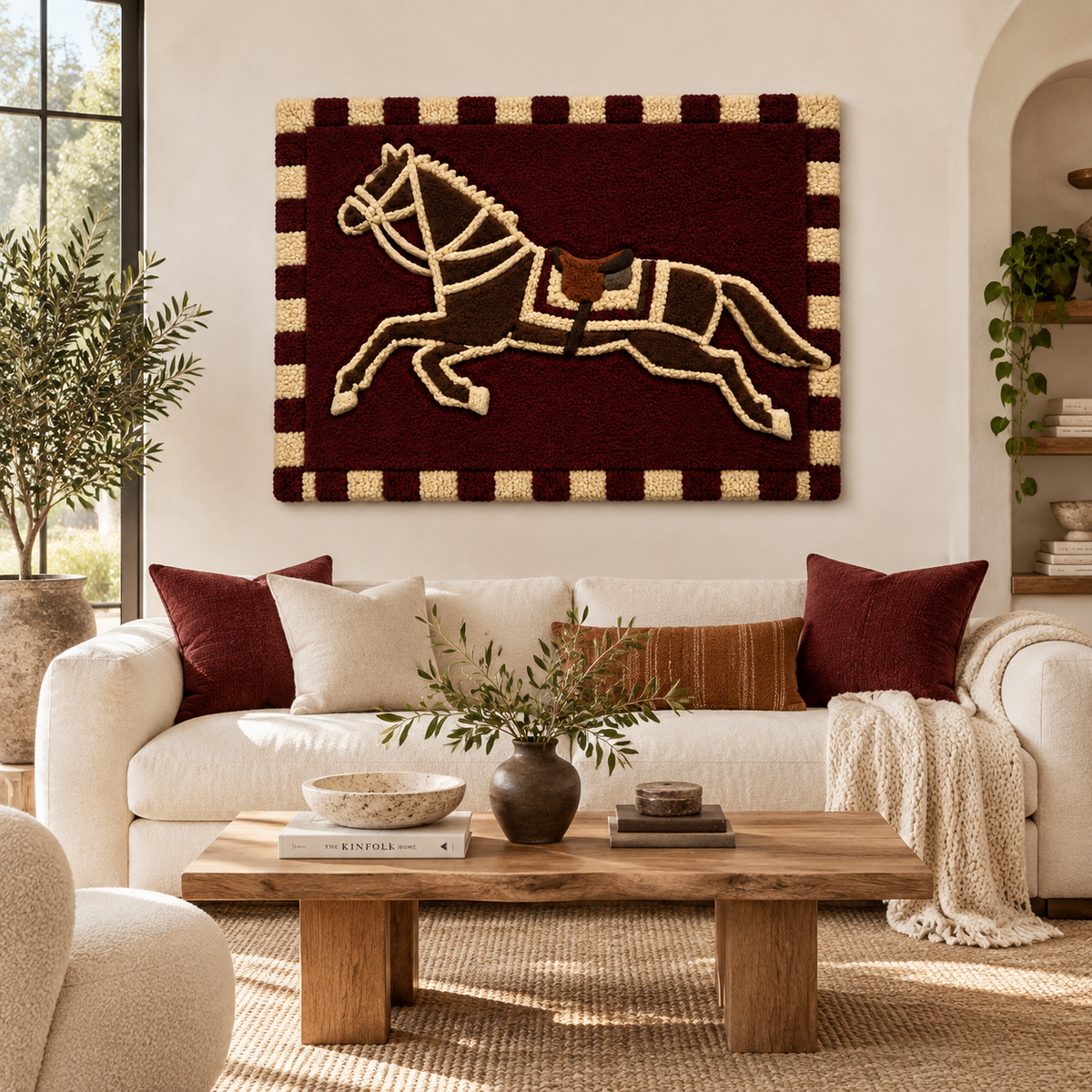 Burgundy Bridle — front-facing room scene