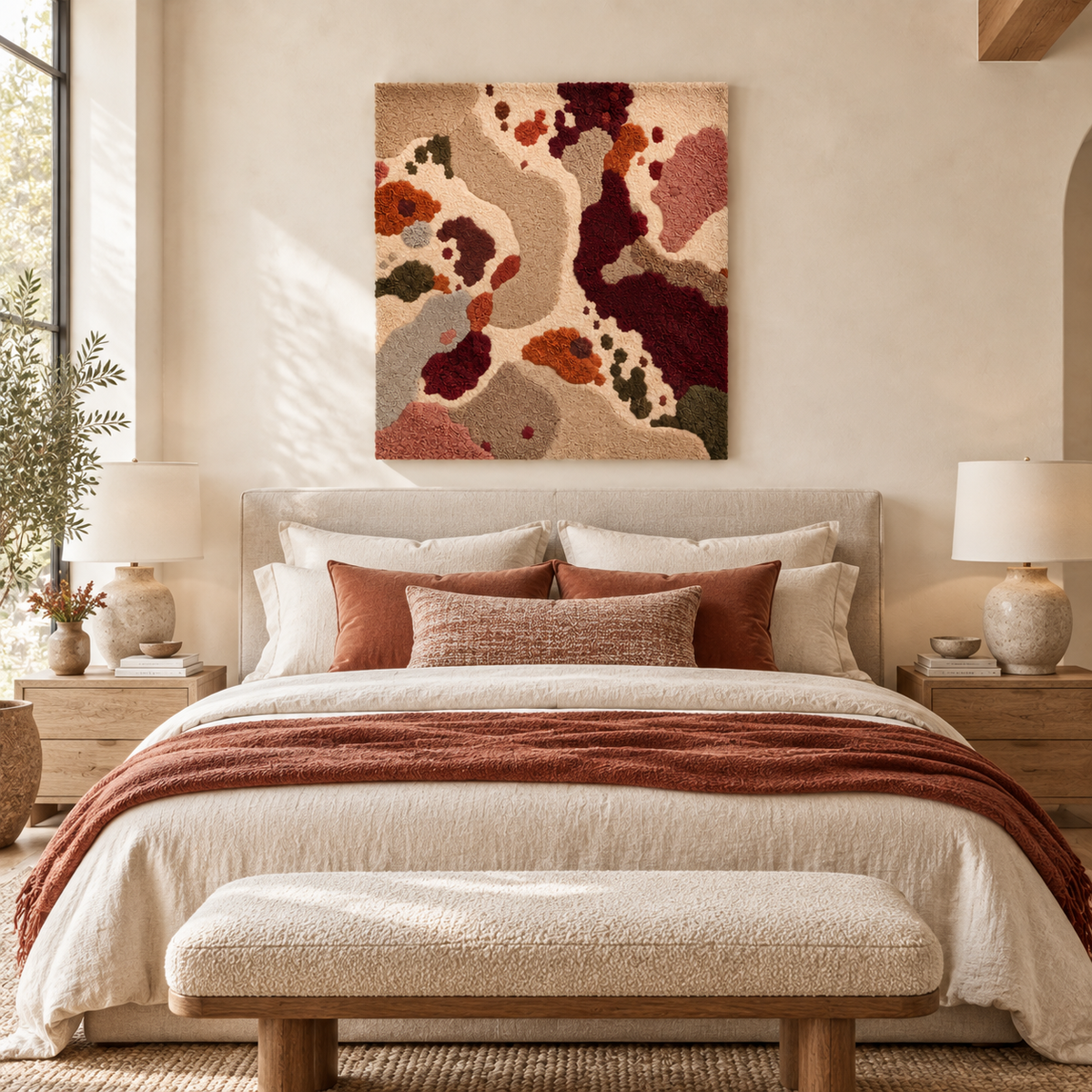 Burgundy Riverbed — room setting 1