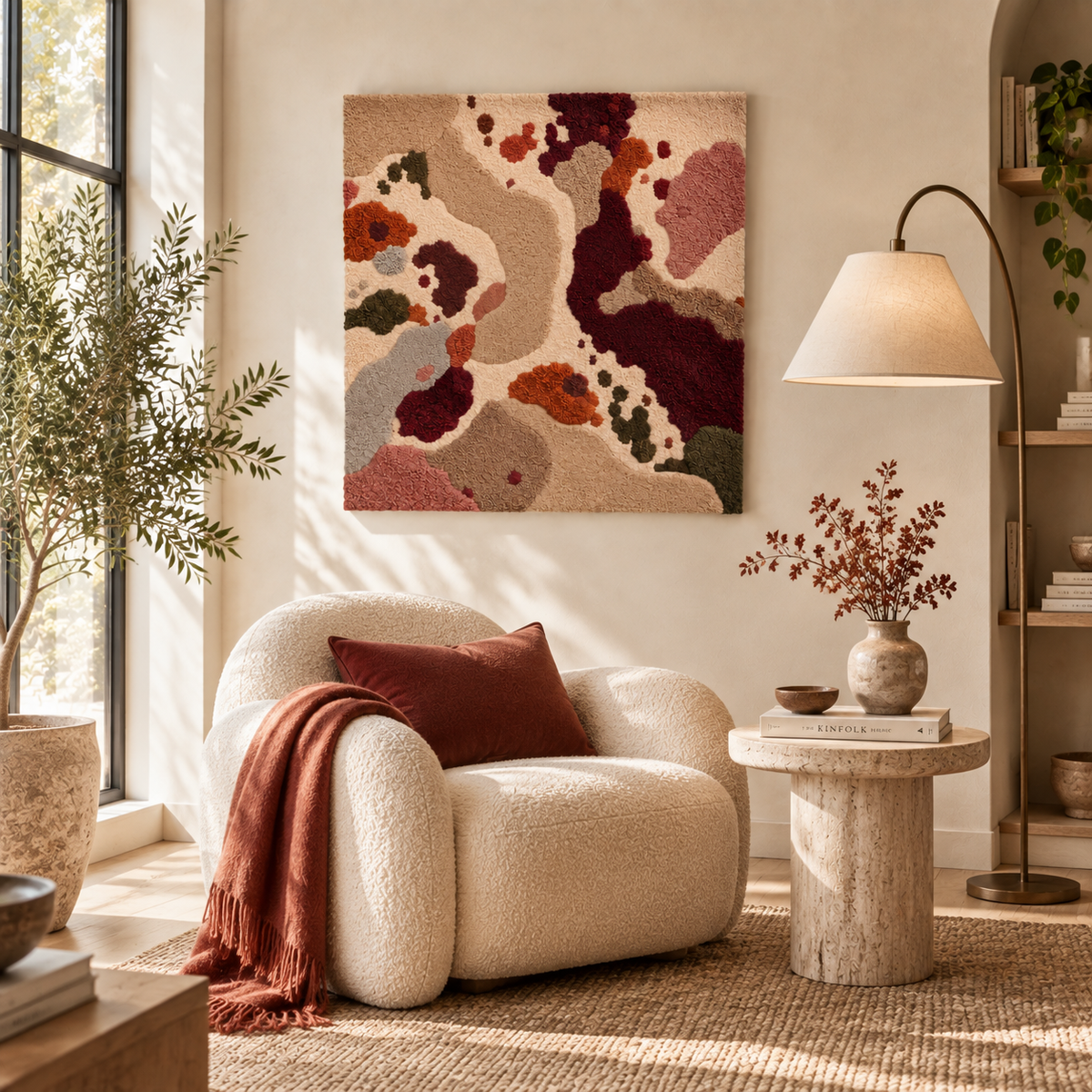 Burgundy Riverbed — room setting 3