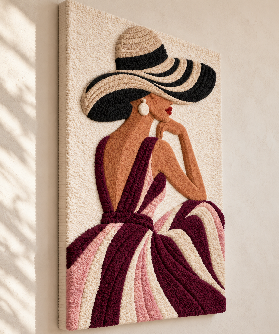 Burgundy Riviera Reverie — angled relief view