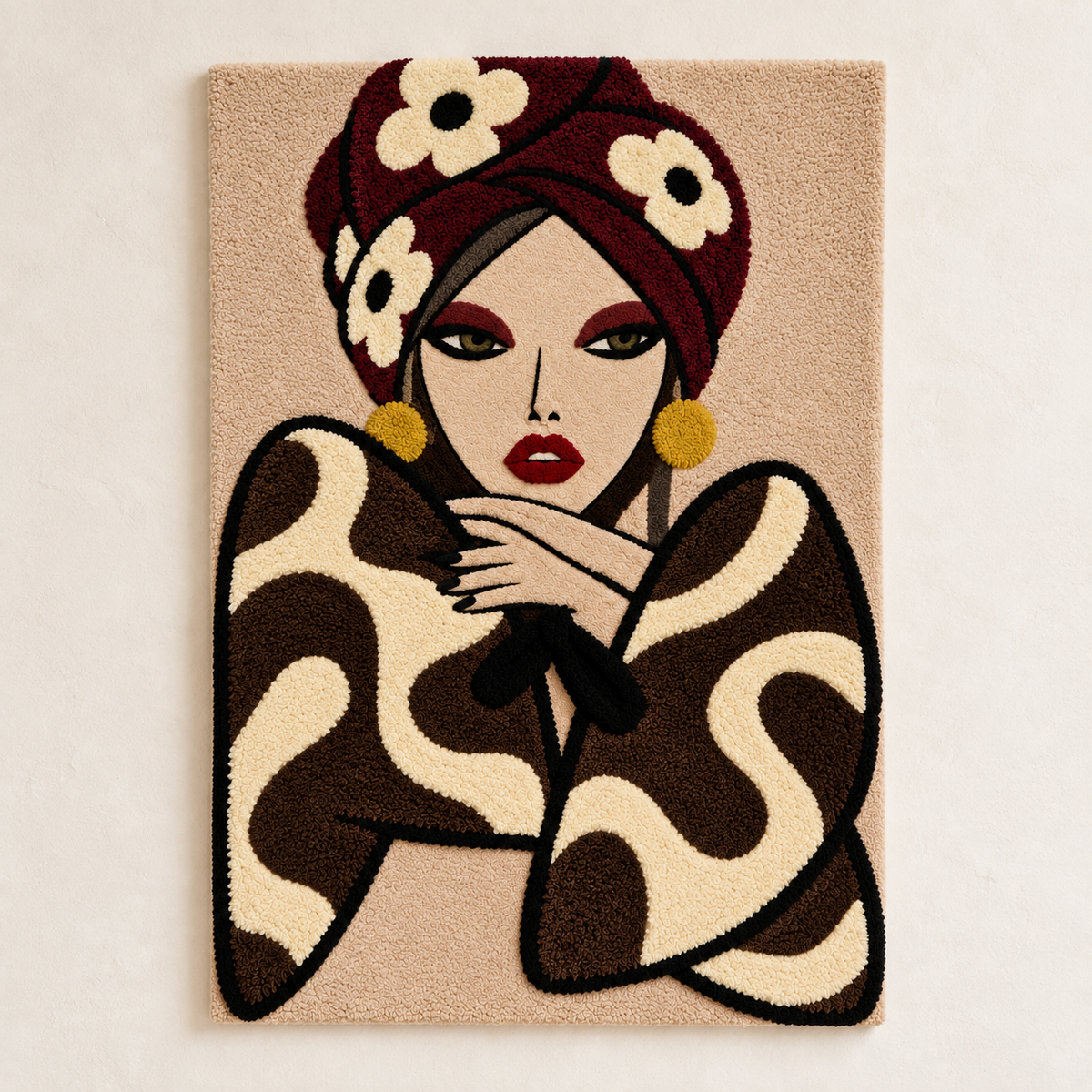 Burgundy Turban Muse — front product view [product-light]
