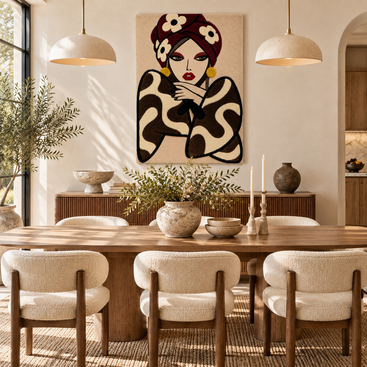 Burgundy Turban Muse — room setting 3