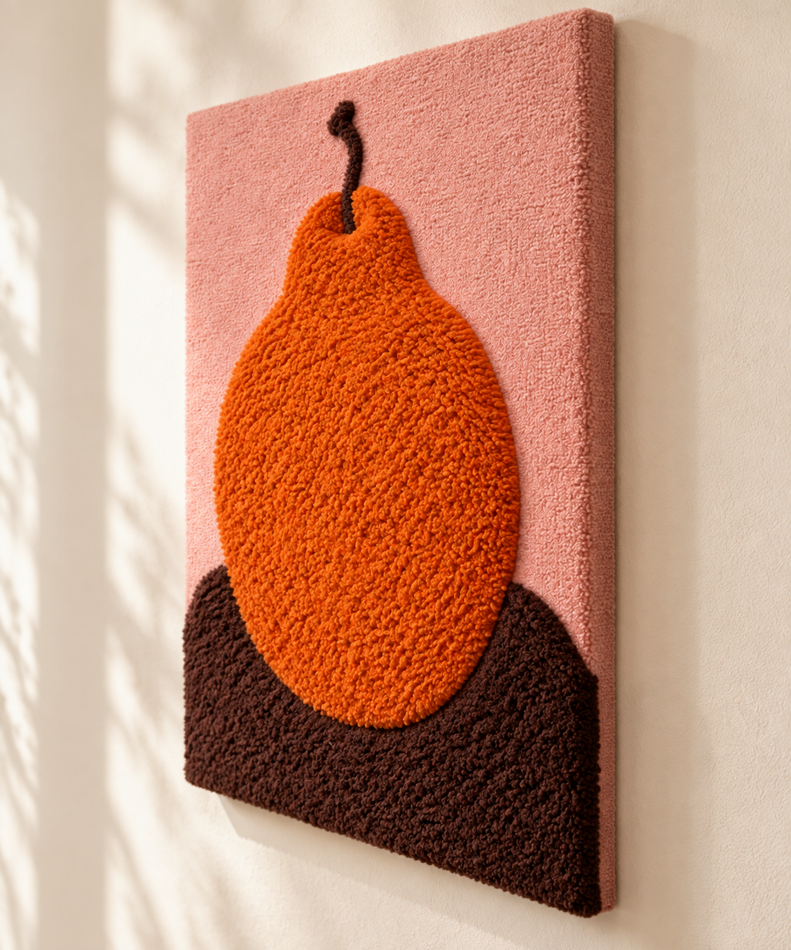 Burnished Pear on Blush — angled relief view