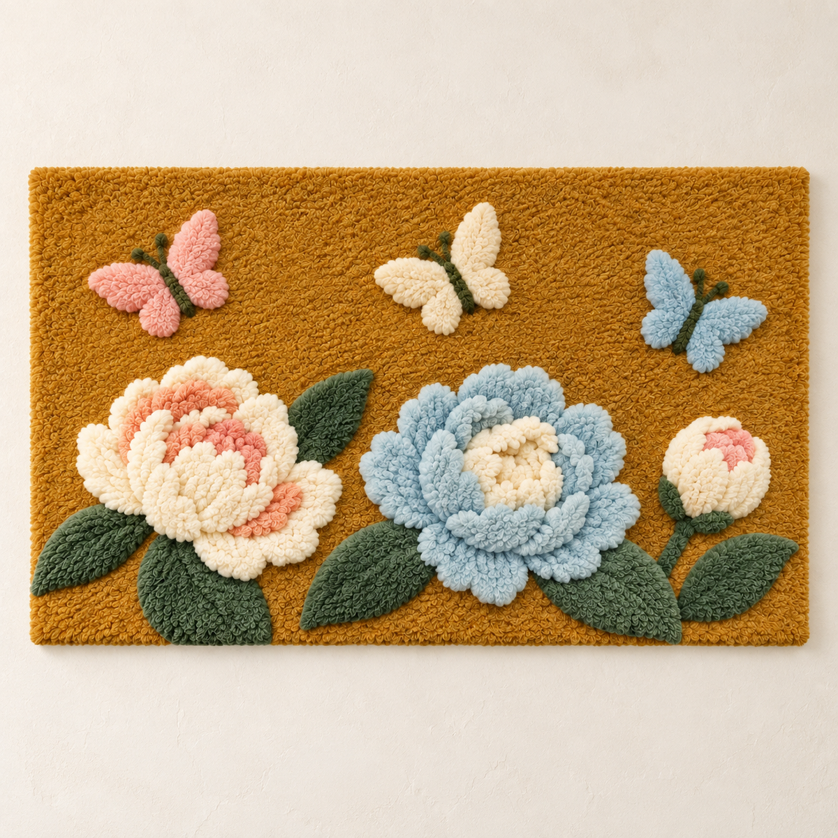 Butterflies above Pastel Blooms — front product view [product-light]