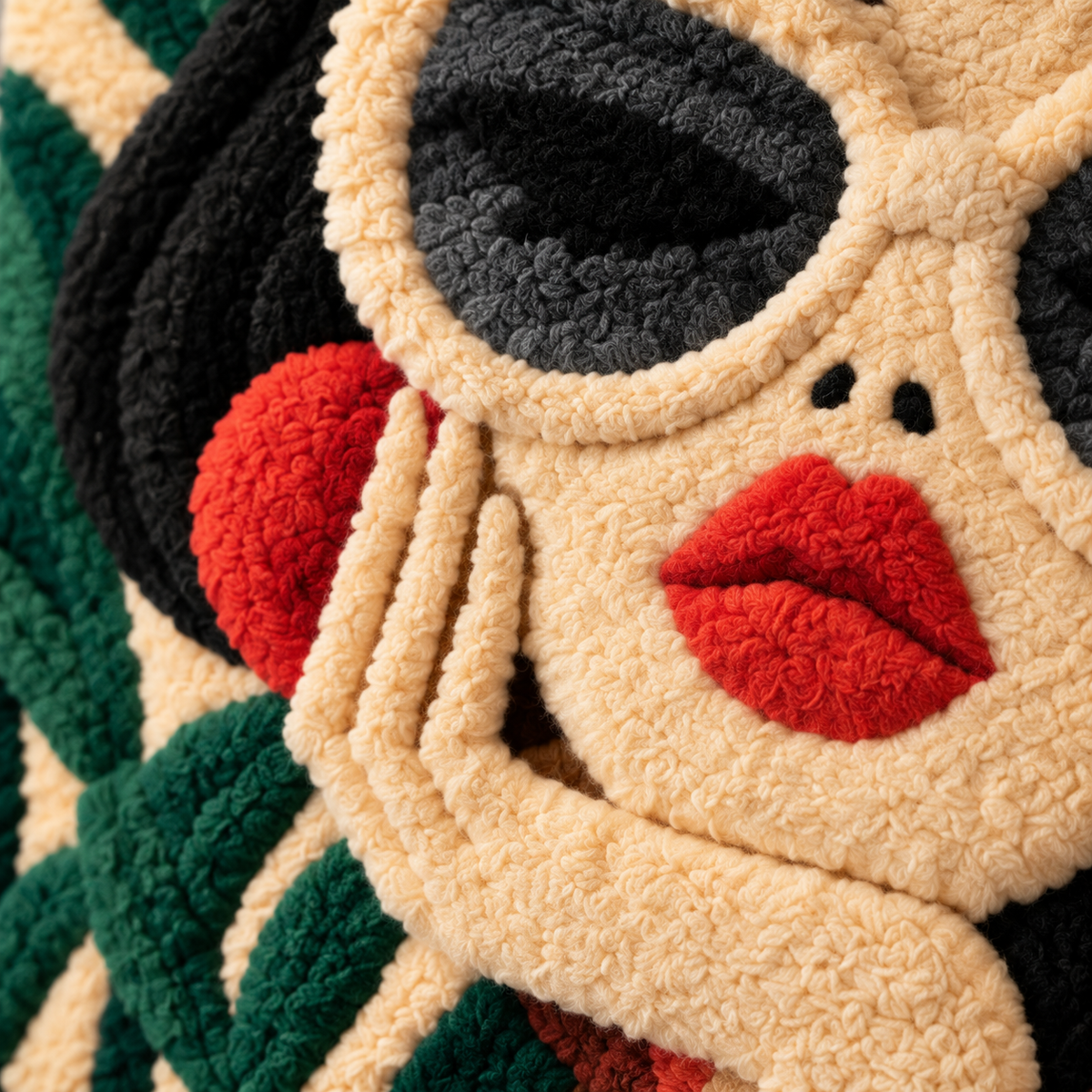 Cafe in Bloom — tufted wool texture detail