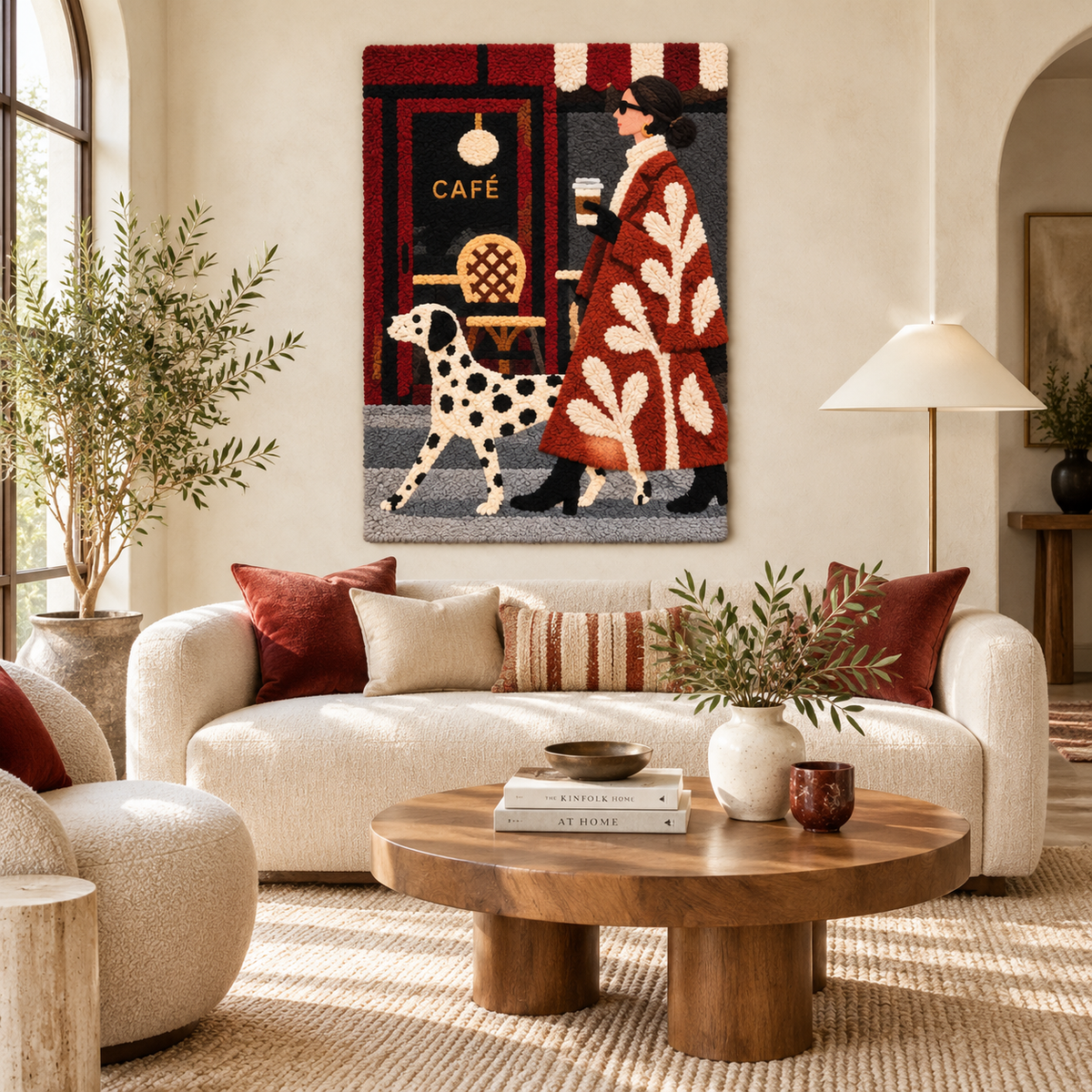 Café Walk with a Dalmatian — front-facing room scene [room-front]