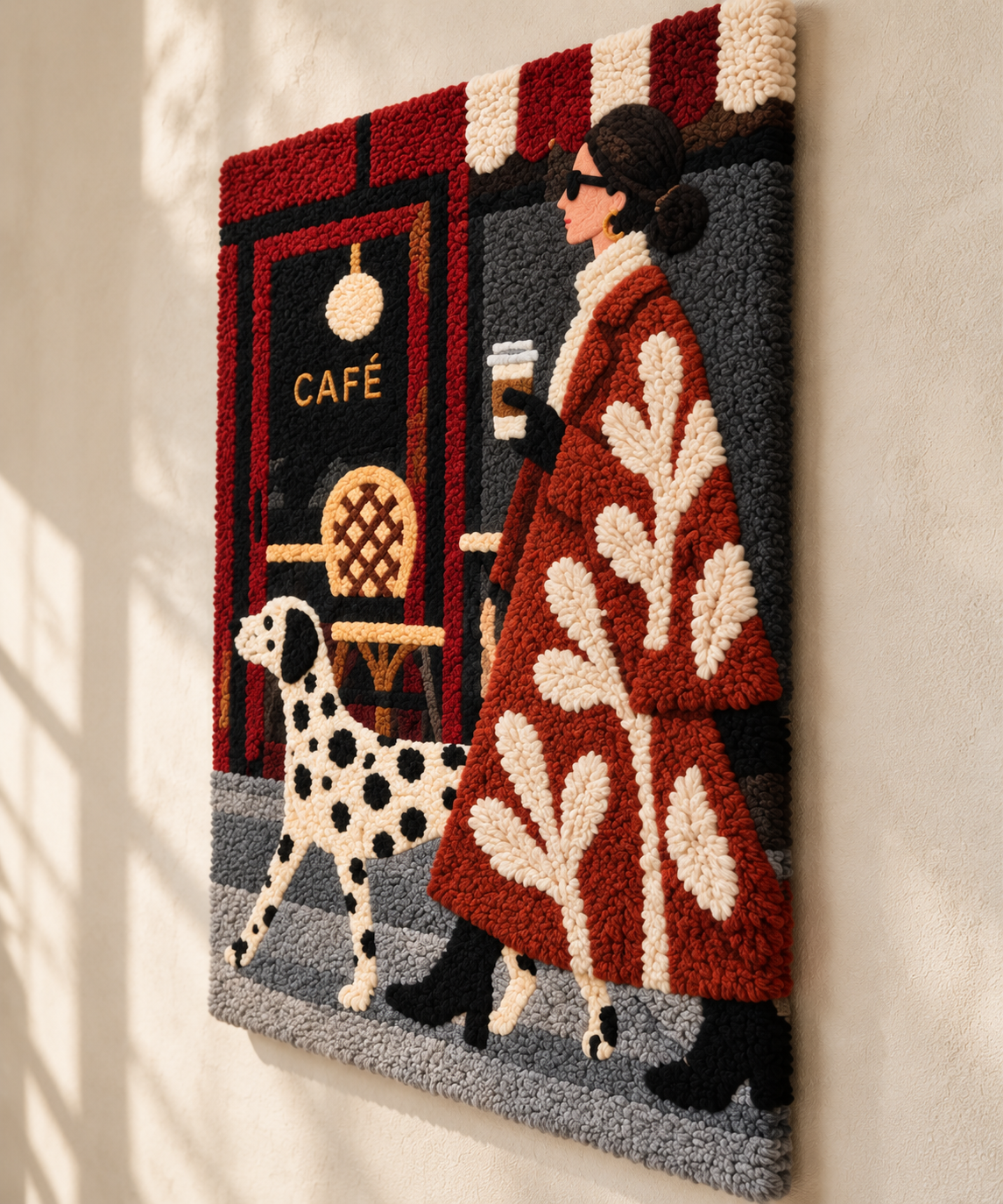 Café Walk with a Dalmatian — angled relief view