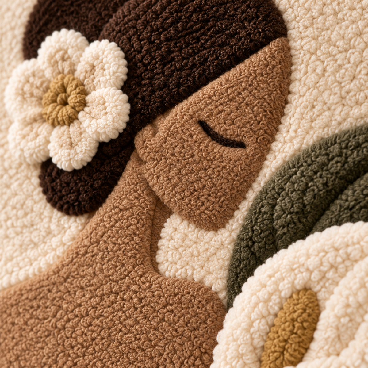 Calla Lily Reverie — tufted wool texture detail