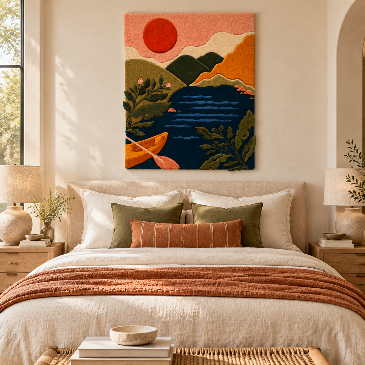 Canoe at Coral Sunset — room setting 1