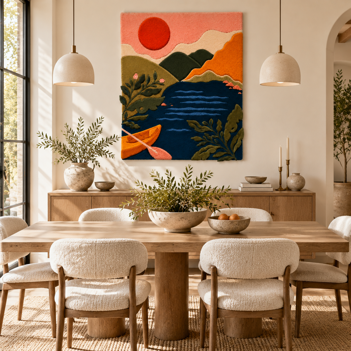 Canoe at Coral Sunset — room setting 3