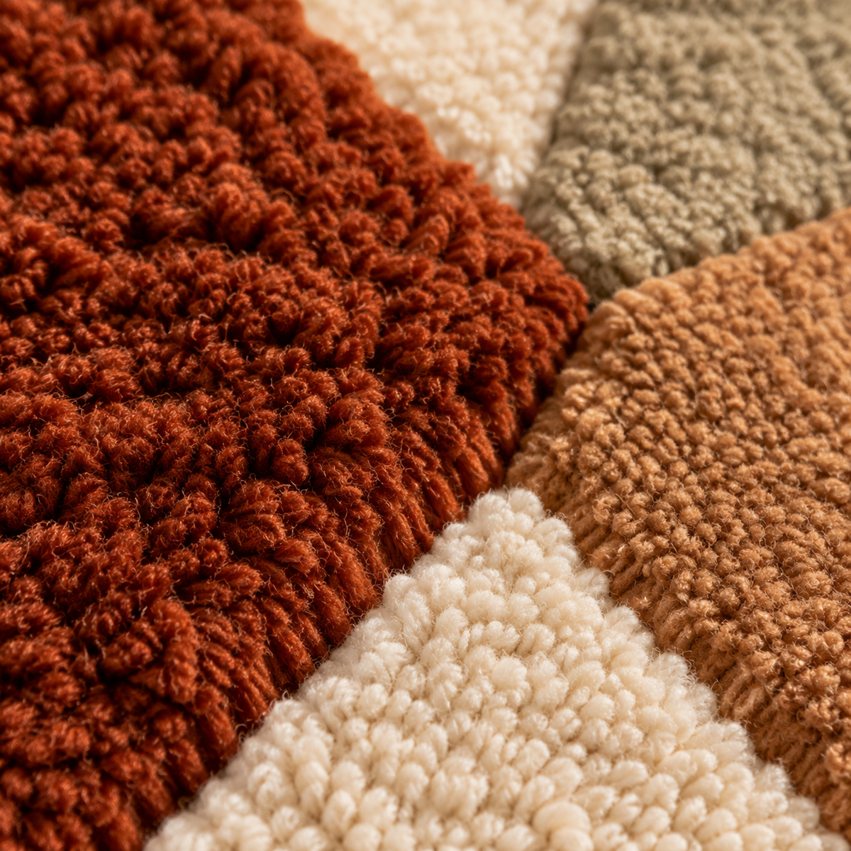 Canyon Facet Mosaic — tufted wool texture detail