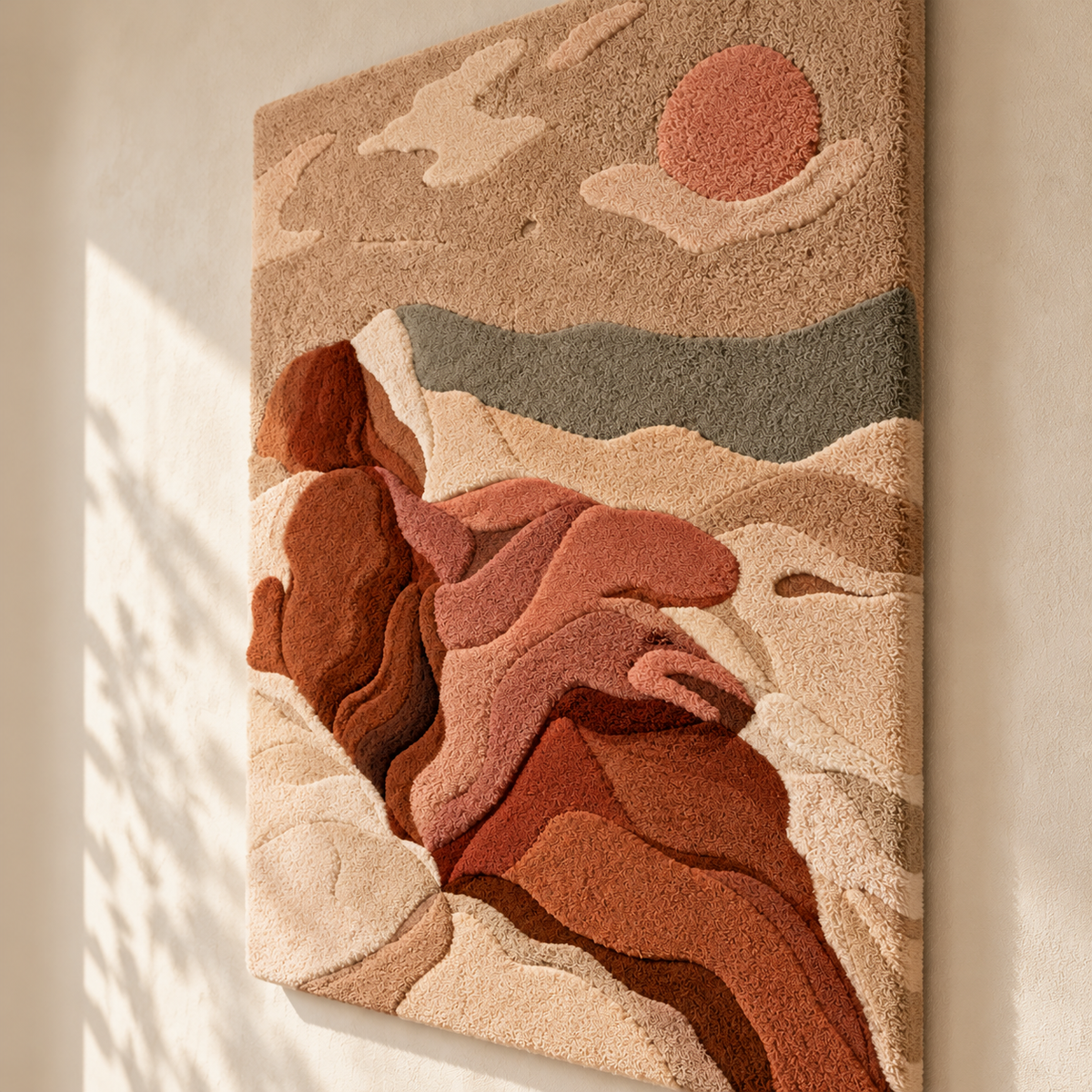 Canyon Sunset Layers by Hewn Earth Studio — angled relief view