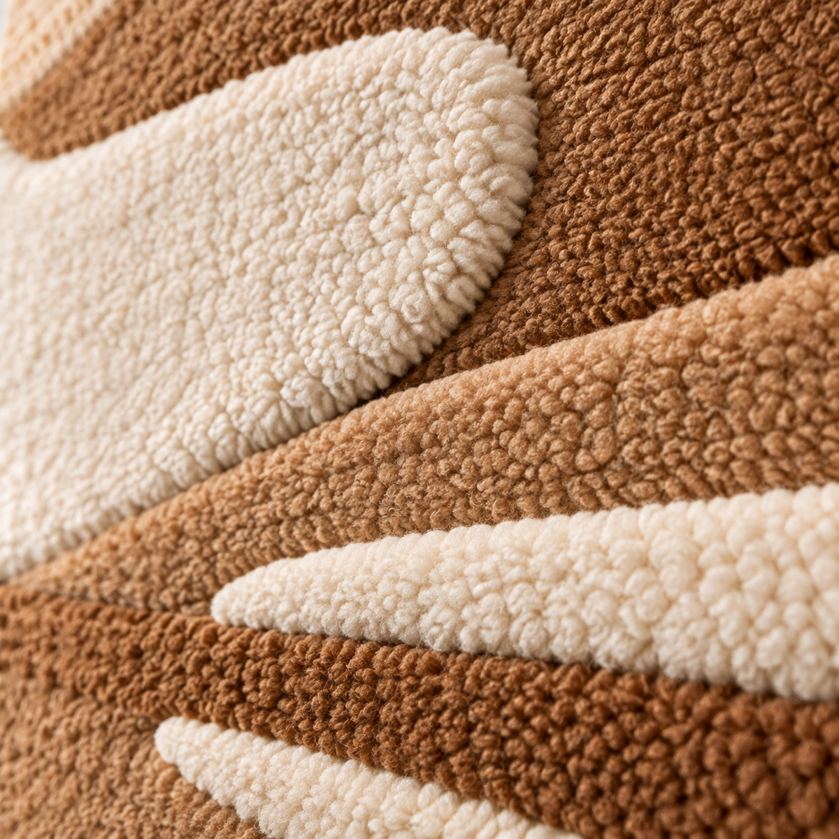Caramel River Ribbons — tufted wool texture detail