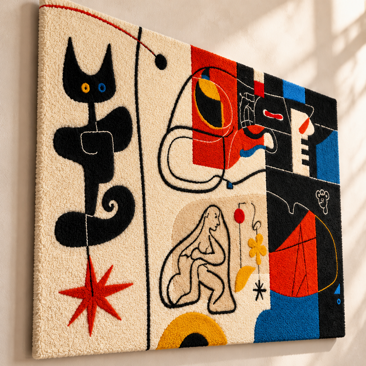 Cat And Cosmic Lines by Hewn Earth Studio — angled relief view